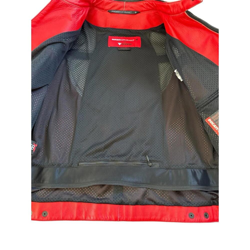 Ducati Performance Dainese Corse Leather Jacket Mens Y2K Motorcycle Biker 56 - Picture 6 of 16